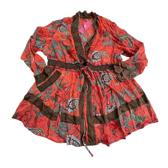 Johnny Was Paisley Rayon Tunic Blouse Kimono Size 1X Boho/Festival - Picture 4 of 10